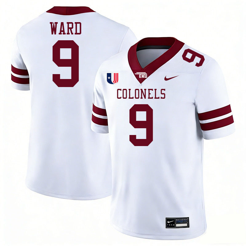 Eastern Kentucky Colonels #9 Jaheim Ward College Football Jerseys,Uniforms Stitched-White